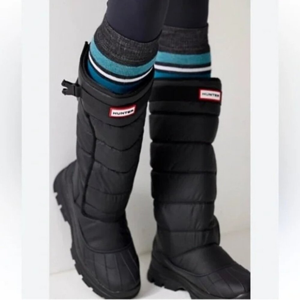 NEW Hunter Intrepid Tall Insulated Snow Boots Womens US 8 UK 6 EU 39 Black - Picture 2 of 8
